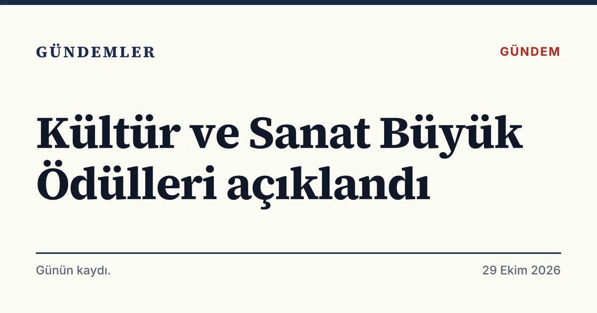 2026 Cumhurbaşkanlığı Kültür ve Sanat Büyük Ödülü haberini gösteren tipografik kapak kartı